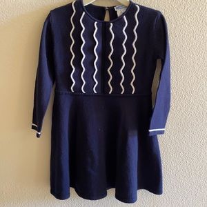Jacadi girls 3T wool cotton navy dress NWT